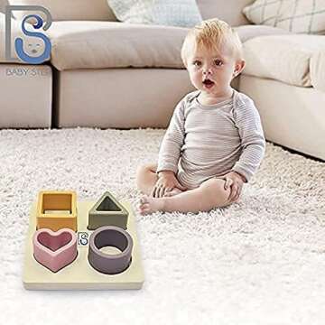 Baby Step Beige Silicone Shape Sorter for Toddlers