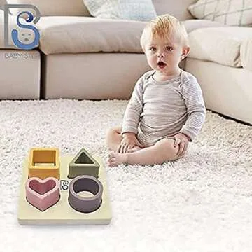 Baby Step Beige Silicone Shape Sorter for Toddlers
