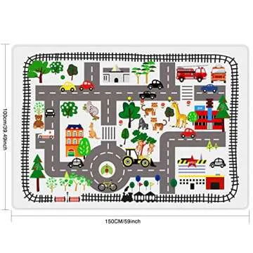 LTKOUGFAM Kids Rug City Life Playmat Play Carpet for Playing Cars Toy, Kids Baby Play Mat for Floor,...