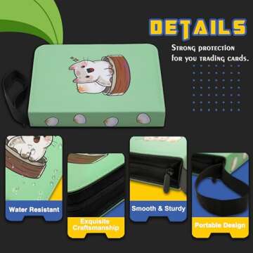 CLOVERCAT 4 Pocket Waterproof Trading Card Binder, Teal, 400 Double Sided Pocket, Fits 400 Cards