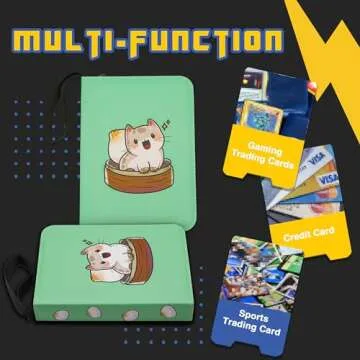 CLOVERCAT 4 Pocket Waterproof Trading Card Binder, Teal, 400 Double Sided Pocket, Fits 400 Cards