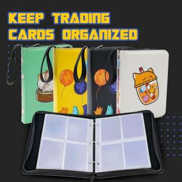 CLOVERCAT 4 Pocket Waterproof Trading Card Binder, Teal, 400 Double Sided Pocket, Fits 400 Cards