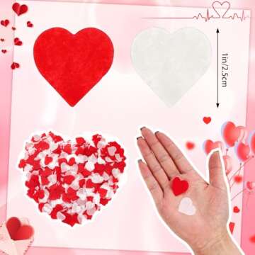 Whaline 6000 Pieces Valentine's Day Paper Confetti Red Heart Tissue Confetti Party Table Decorations...
