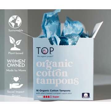 100% Organic Super Tampons by TOP for Ultimate Comfort