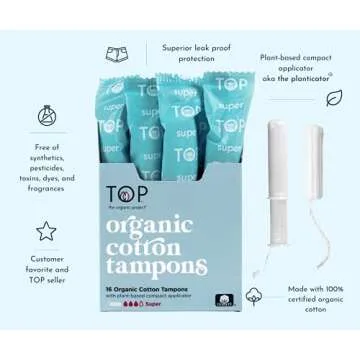 100% Organic Super Tampons by TOP for Ultimate Comfort