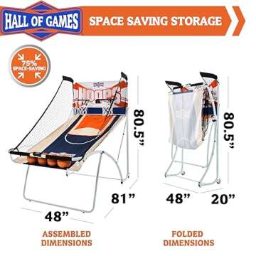 Hall of Games EZ Fold Indoor Basketball Game for 2 Players