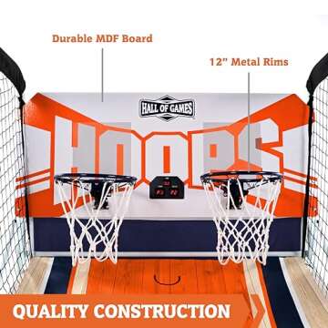 Hall of Games EZ Fold Indoor Basketball Game for 2 Players