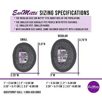 EAR MITTS® Bandless Ear Muffs, Black Faux Leather Ear Warmers, Regular