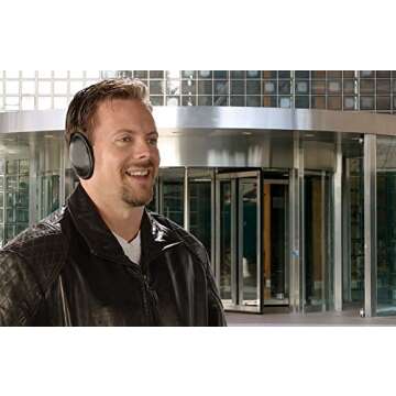 EAR MITTS® Bandless Ear Muffs, Black Faux Leather Ear Warmers, Regular