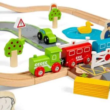 Bigjigs Rail 80 Piece Road and Rail Train Set for Kids