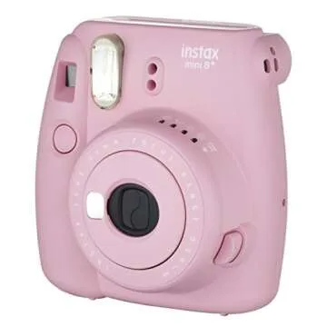Fujifilm Instax Mini 8+ (Strawberry) Instant Film Camera + Self Shot Mirror for Selfie Use - International Version (No Warranty)