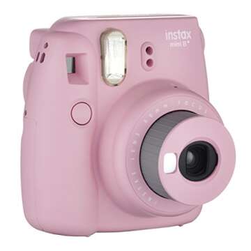 Fujifilm Instax Mini 8+ (Strawberry) Instant Film Camera + Self Shot Mirror for Selfie Use - International Version (No Warranty)