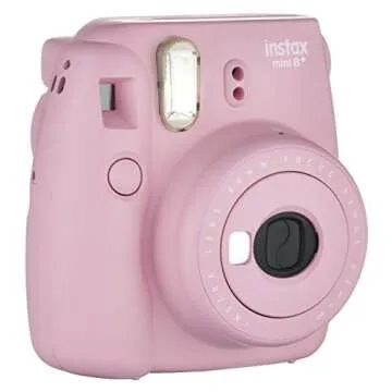 Fujifilm Instax Mini 8+ (Strawberry) Instant Film Camera + Self Shot Mirror for Selfie Use - International Version (No Warranty)