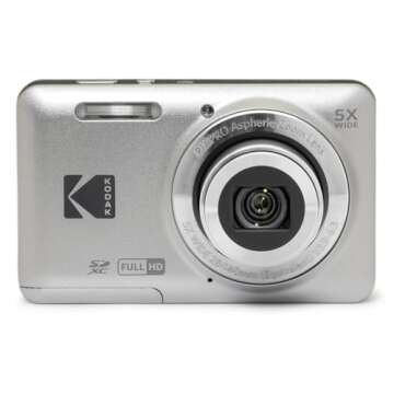 KODAK PIXPRO FZ55-GRY 16MP CMOS Sensor Digital Camera 5X Optical Zoom 28mm Wide Angle 1080P Full HD ...