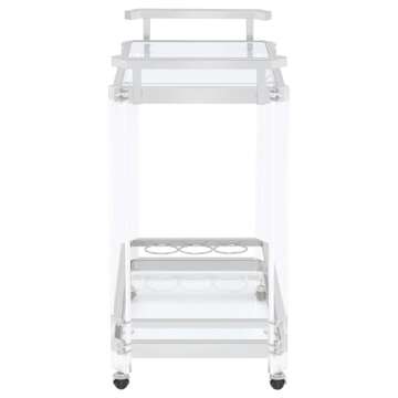 Coaster Home Furnishings Jefferson 2-Tier Glass Serving Cart Clear