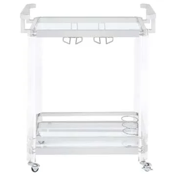 Coaster Home Furnishings Jefferson 2-Tier Glass Serving Cart Clear