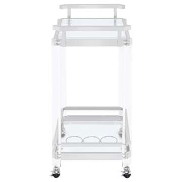 Coaster Home Furnishings Jefferson 2-Tier Glass Serving Cart Clear