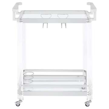 Coaster Home Furnishings Jefferson 2-Tier Glass Serving Cart Clear