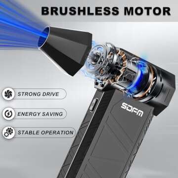 SDFM Electric Air Duster - 130000RPM Compressed Air Duster，3 Gear Adjustable Jet Dry Blower can Reusable Can for Computer Keyboard,Outdoors,Car,Home.… (Black)