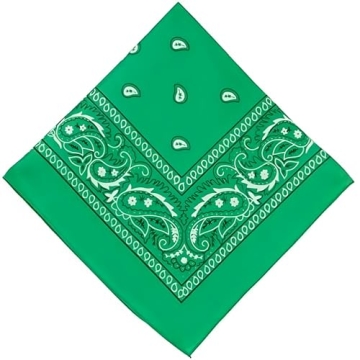 Green Paisley Bandana - Fashionable 20" Accessory