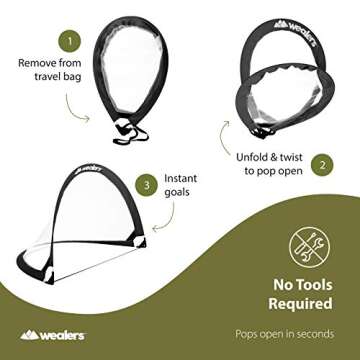 Portable Soccer Goal Set of 2 with Travel Bag 4-ft