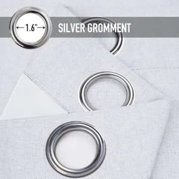 100% Blackout Shield Sliding Door Curtains, Extra Wide Curtains 84 Inch Long, Patio Door Grommet Drapes for Living Room, 100”W x 84”L, Greyish White