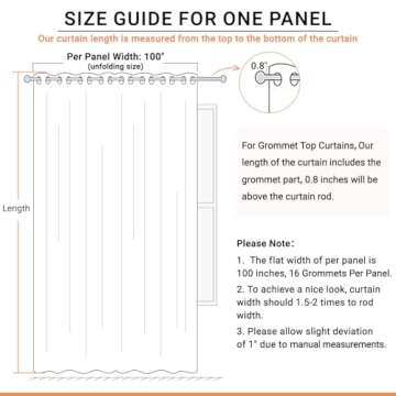 100% Blackout Shield Sliding Door Curtains, Extra Wide Curtains 84 Inch Long, Patio Door Grommet Drapes for Living Room, 100”W x 84”L, Greyish White