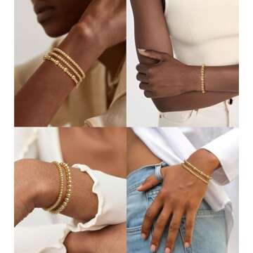 Doubgood Gold Bracelets for Women - Stylish Stackable Sets