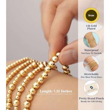 Doubgood Gold Bracelets for Women - Stylish Stackable Sets