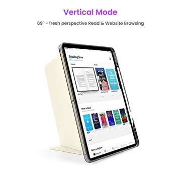 tomtoc Vertical iPad Pro Tri-Mode Case for 12.9 Inch iPad Pro 6th/5th Gen (M2&M1), Protective Case with iPad Pencil Holder, Magnetic Kickstand for 3 Use Modes, Support iPad Pencil Wireless Charging