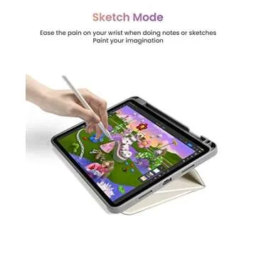 tomtoc Vertical iPad Pro Tri-Mode Case for 12.9 Inch iPad Pro 6th/5th Gen (M2&M1), Protective Case with iPad Pencil Holder, Magnetic Kickstand for 3 Use Modes, Support iPad Pencil Wireless Charging