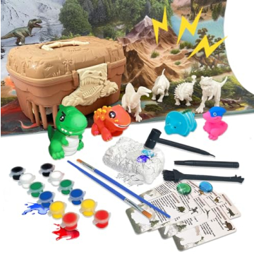 TALGIC Dinosaur Painting Kit - Fun Arts & Crafts for Kids Ages 3-8