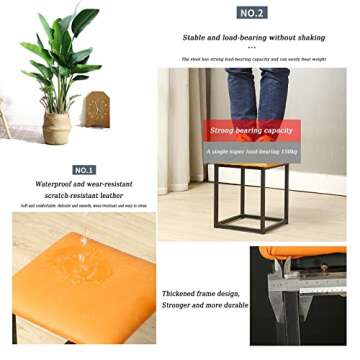 KUKIXO 5 in 1 PU Leather Seating Nesting Ottoman Cube with Swivel Casters Stackable Sofa Chair Stool Movable Footstool Dressing Chair for Living Room Bedroom Colorful (Size : Light Gray A)