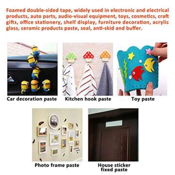 Double Sided White PE Foam Tape-Outdoor and Indoor Heavy Duty Strong Weatherproof Adhesive Tape for Decorative and Trim,Car & Gap Filling Mountings,Home Decor, Office Decor(33 Ft Long,Wide 1.18 in)