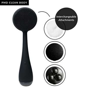 PMD Beauty Clean Body - Smart Body Cleansing Device with Silicone Brush & Three Interchangeable Atta...