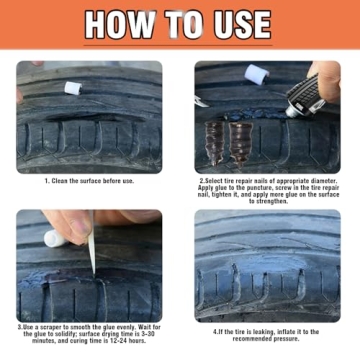 Tire Repair Glue Kit for Cars and Bikes 10ml x 2