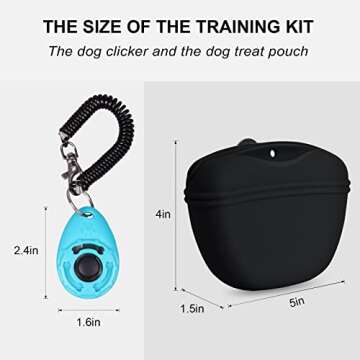 Left&Right Dog Clicker Training Kit,Silicone Dog Training Treat Pouch and Dog Clickers,Dog Treat Bag...
