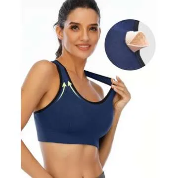 Ewedoos Women's Seamless Sports Bras 3 Pack for Ultimate Support