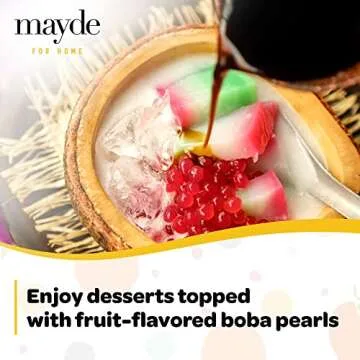 Mayde Bursting Popping Boba Pearls, Strawberry, Mango, Passion Fruit, Kiwi, Blueberry, Pomegranate - 6 Flavor Party Kit (490 gms, 6 pack)