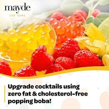 Mayde Bursting Popping Boba Pearls, Strawberry, Mango, Passion Fruit, Kiwi, Blueberry, Pomegranate - 6 Flavor Party Kit (490 gms, 6 pack)