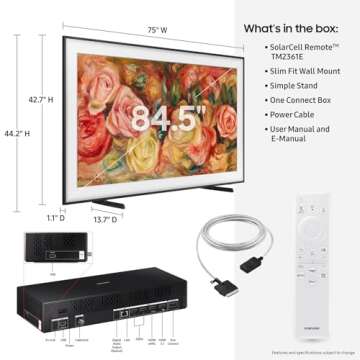 SAMSUNG 85-Inch Class QLED 4K LS03D The Frame Series Quantum HDR Smart TV w/Dolby Atmos, Art Mode, A...