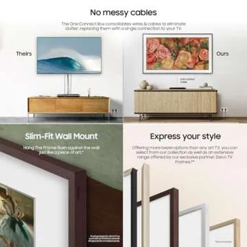 SAMSUNG 85-Inch Class QLED 4K LS03D The Frame Series Quantum HDR Smart TV w/Dolby Atmos, Art Mode, Anti-Reflection, Customizable Frame, Slim Fit Wall Mount with Alexa Built-in (QN85LS03D, 2024 Model)