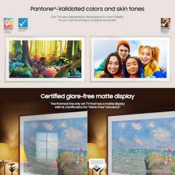 SAMSUNG 85-Inch Class QLED 4K LS03D The Frame Series Quantum HDR Smart TV w/Dolby Atmos, Art Mode, Anti-Reflection, Customizable Frame, Slim Fit Wall Mount with Alexa Built-in (QN85LS03D, 2024 Model)