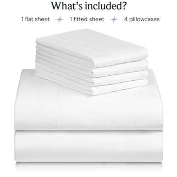 LuxClub 6 PC California King Size Sheet Set Bed Sheets Deep Pockets 18" Eco Friendly Wrinkle Free Co...