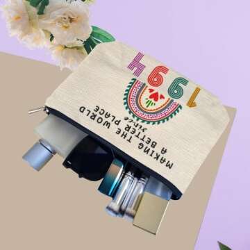 31st Birthday Gifts for Her Makeup Bags, 31st Birthday Decorations for Women, 1994 Anniversary 31 Year Old Gift Ideas for Wife, Sister, Best Friend Female, Mothers Day, Christmas Cosmetic Travel Bag