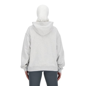 New Balance Women's Athletics French Terry Hoodie, Ash Heather, X-Small