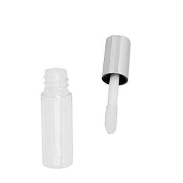 erioctry 12PCS 1.2ML Mini Plastic Empty Lip Gloss Tube DIY Makeup Lip Balm Container Tubes with Built-in Application Brush (Silver Cap)