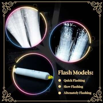 SHQDD 48 PCS White Fiber Optic Wands, Neon Party Supplies, LED Fiber Wands, Wedding Party Supplies, Glow Fiber Wands Sticks, Flashing LED Wands, Fiber Optic Light Wand Sticks for Glow Party Favors