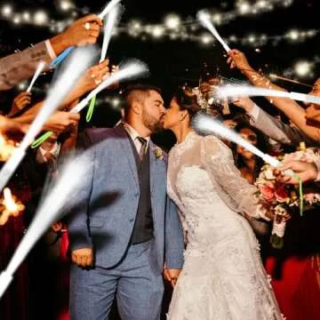 SHQDD 48 PCS White Fiber Optic Wands, Neon Party Supplies, LED Fiber Wands, Wedding Party Supplies, Glow Fiber Wands Sticks, Flashing LED Wands, Fiber Optic Light Wand Sticks for Glow Party Favors