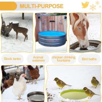 FLITI 2024 Upgrade Bird Bath Heater Deicer, Bird Bath Water Heater for Outdoor in Winter with Thermostatically Controlled, No Water Scale Formation